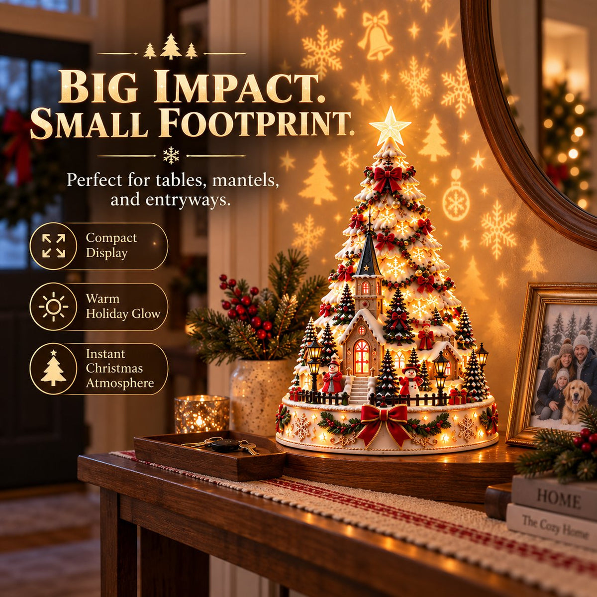 Christmas Village Projection Centerpiece 4 Themed Villages