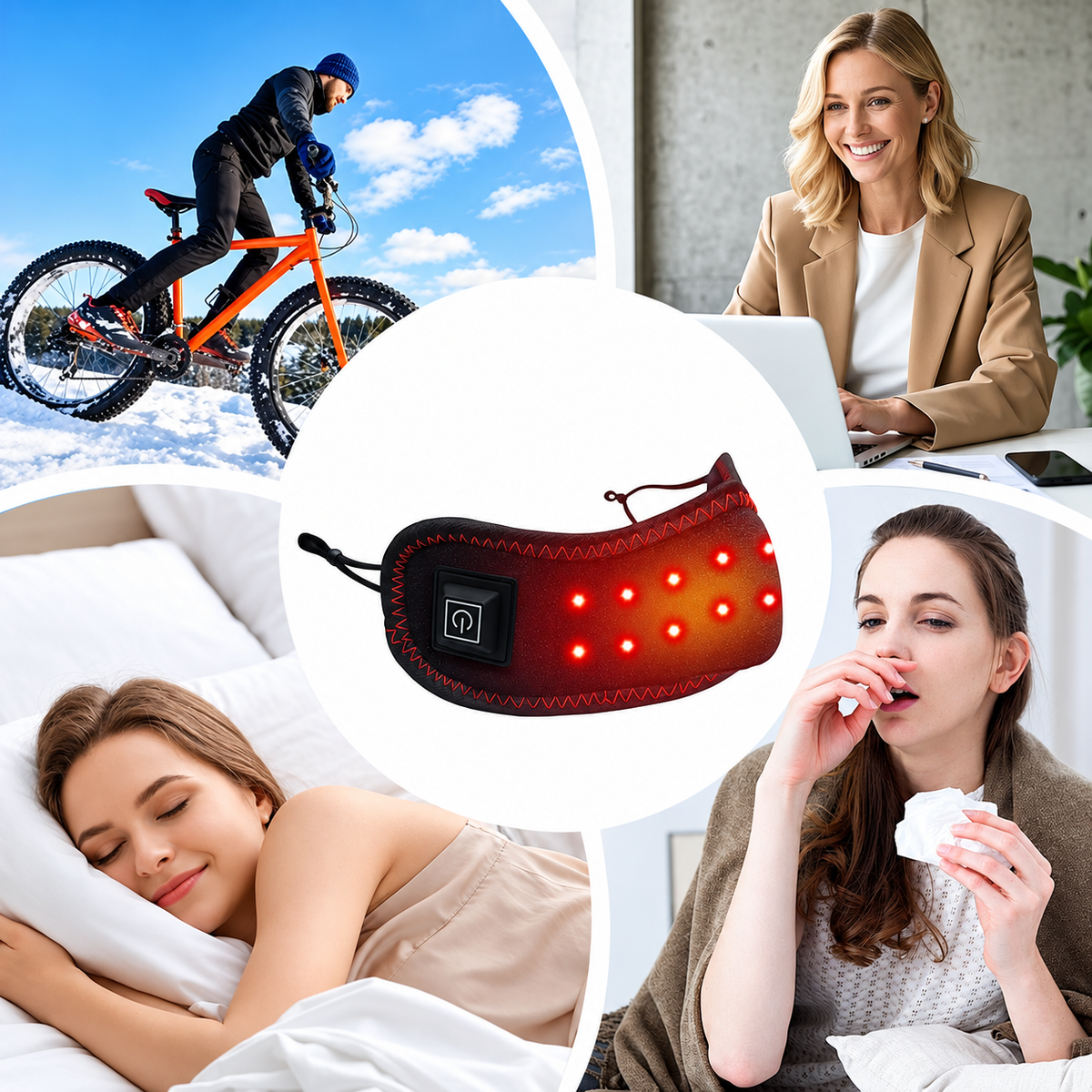 Rechargeable Heated Nasal Pad 3 Heat Levels & Hands-Free Comfort
