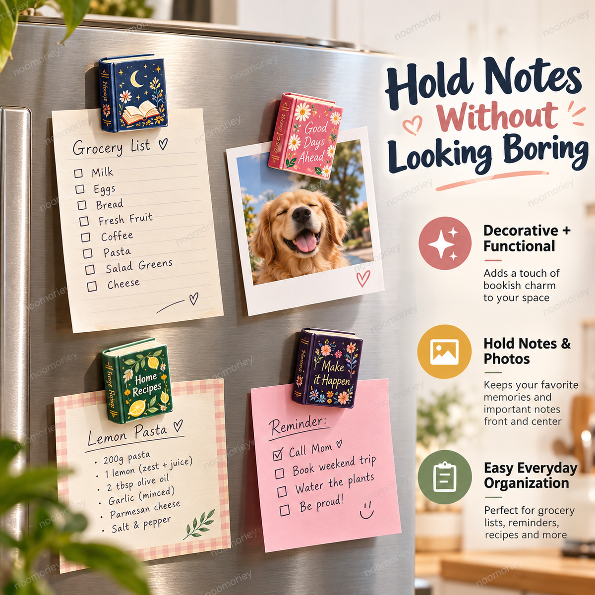 Tiny Library Mini Book Magnets 20-Piece Refrigerator Magnet Set
