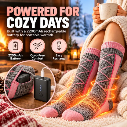 Rechargeable Heated Socks 3 Heat Levels & 2200mAh Batteries