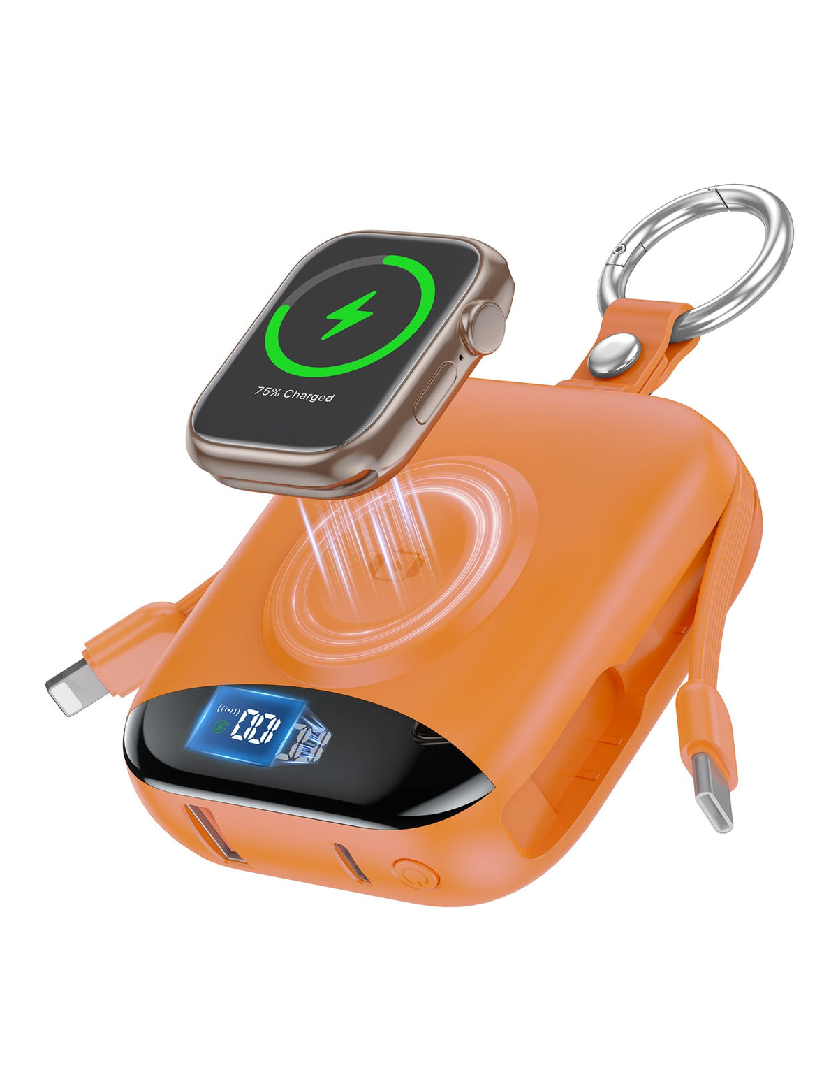 sell - 10,000mAh 3-in-1 Magnetic Power Bank with Built-In Cables