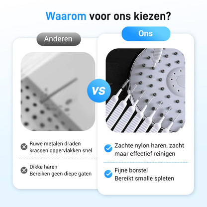Anti-clogging cleaning brush for holes
