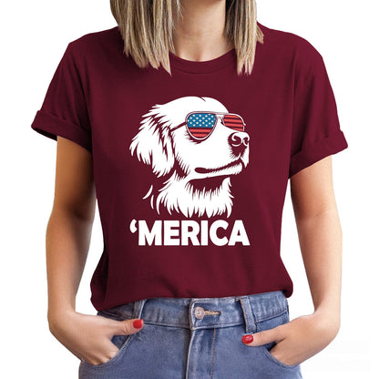 Merica Golden Retriever Shirt | 4th of July Dog Shirt