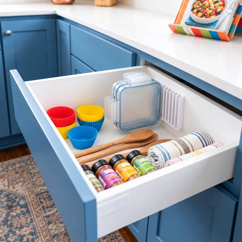 LidLoft 10-Slot Lid Organizer Home Storage Holder for Kitchen Cabinet, Drawer, Shelf, Wall Mount Use