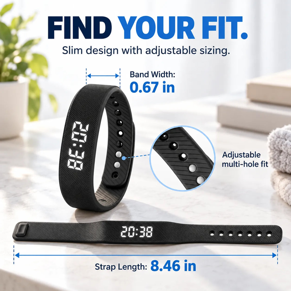 Silent Vibrating Alarm Wristband | Quiet Wake-Up & Step Tracker