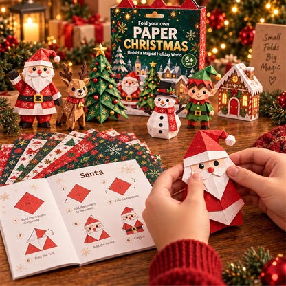 DIY Christmas Paper Craft Kit Fold, Create & Build Your Own Festive Village