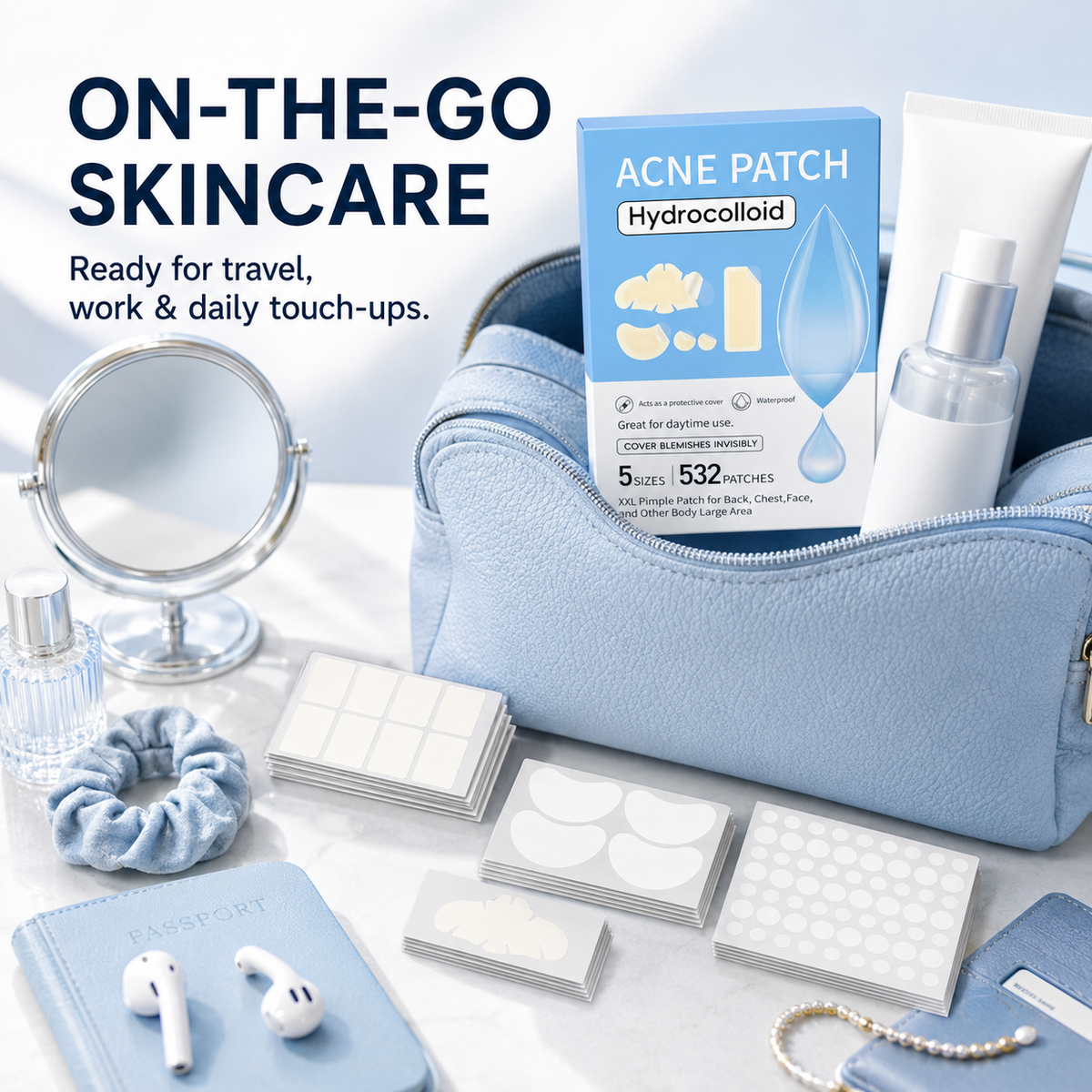 532 PCS Hydrocolloid Acne Patches Multi-Size Blemish & Spot Absorbing Covers