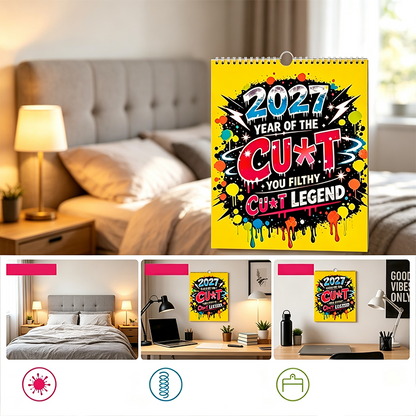 2027 Year of the Cu t Wall Calendar Bold Graffiti Humor Calendar