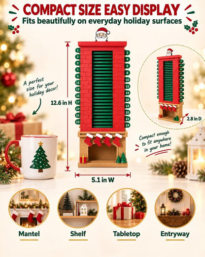 Santa Chimney Advent Calendar 24-Day Christmas Countdown