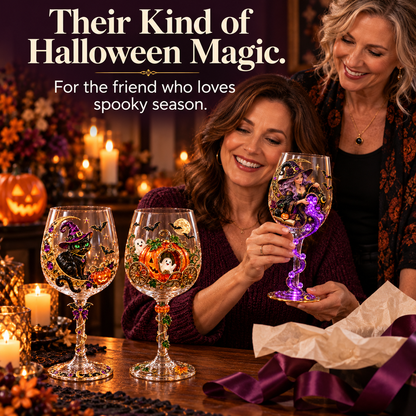 Halloween Decorative Wine Glass Collection | 5 Spooky Designs