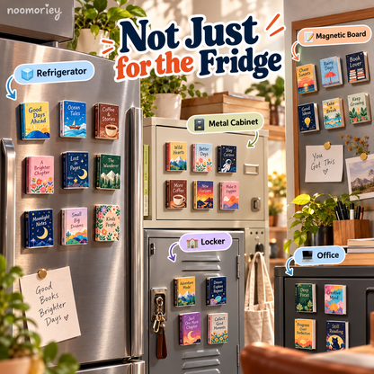 Tiny Library Mini Book Magnets 20-Piece Refrigerator Magnet Set
