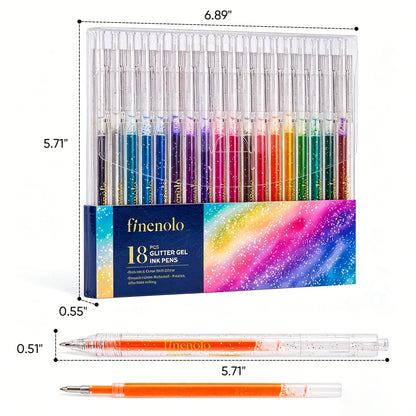 Selling Retractable Glitter Sparkle Gel Pens 1.0mm Fine Tip, Large Capacity Gel Pen Set for Art Journal & Hand Lettering