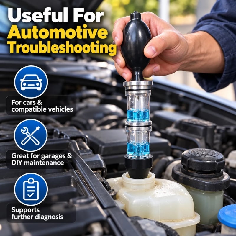Combustion Leak Tester Quickly Detect Exhaust Gas Leaks in Your Cooling System!
