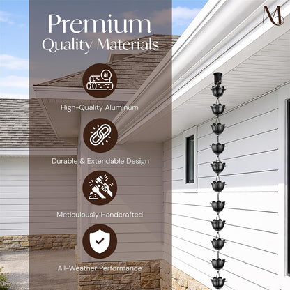 Free Shipping🔥Monarch Rain Chains Aluminum "Lotus" Series Rain Chain (for Gutters)