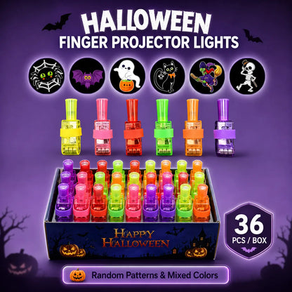 Halloween Finger Projector Rings 36 PCS LED Light-Up Party Favors | Family Fun, Friend Gatherings & Trick-or-Treat