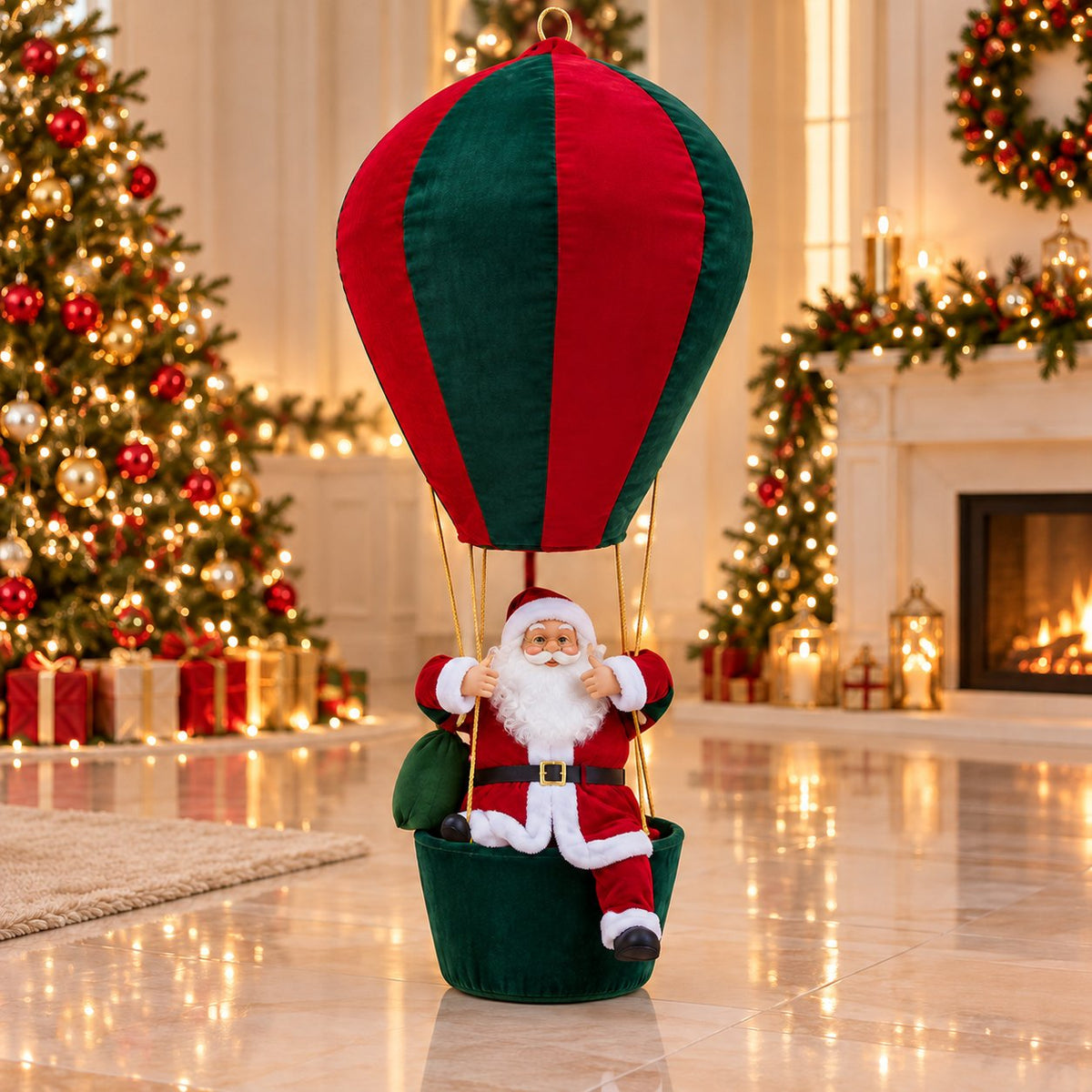 Lighted Musical Hanging Santa | Collapsible Christmas D cor