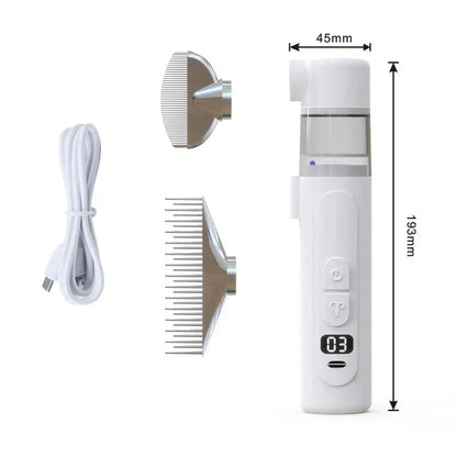 Electric Pet Hair Comb Suction & Detangling Tool, Gentle Grooming for Dogs & Cats