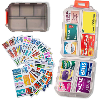 Mother's Day Travel Pill Organizer Box (161 Labels for Customization)