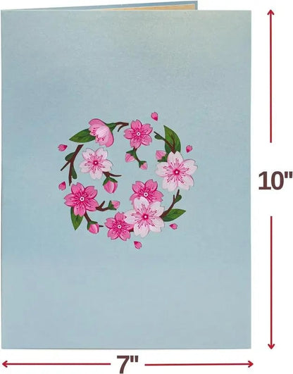 2026 Mother's Day Card -3D Cherry Blossom Flower Bouquet Pop Up Card