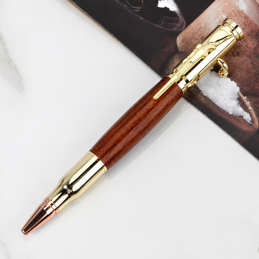 100% Handmade Bolt Action Wooden Bullet PenTM | Crafted From Real Wood & Bullet Casing
