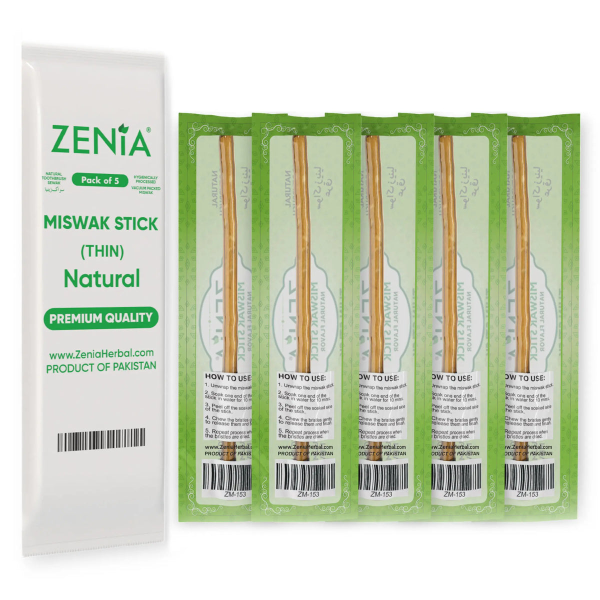 Huge Savings Thin Zenia Sewak Miswak Natural Toothbrush Sticks, All Natural Oral Cleaning Care Sticks