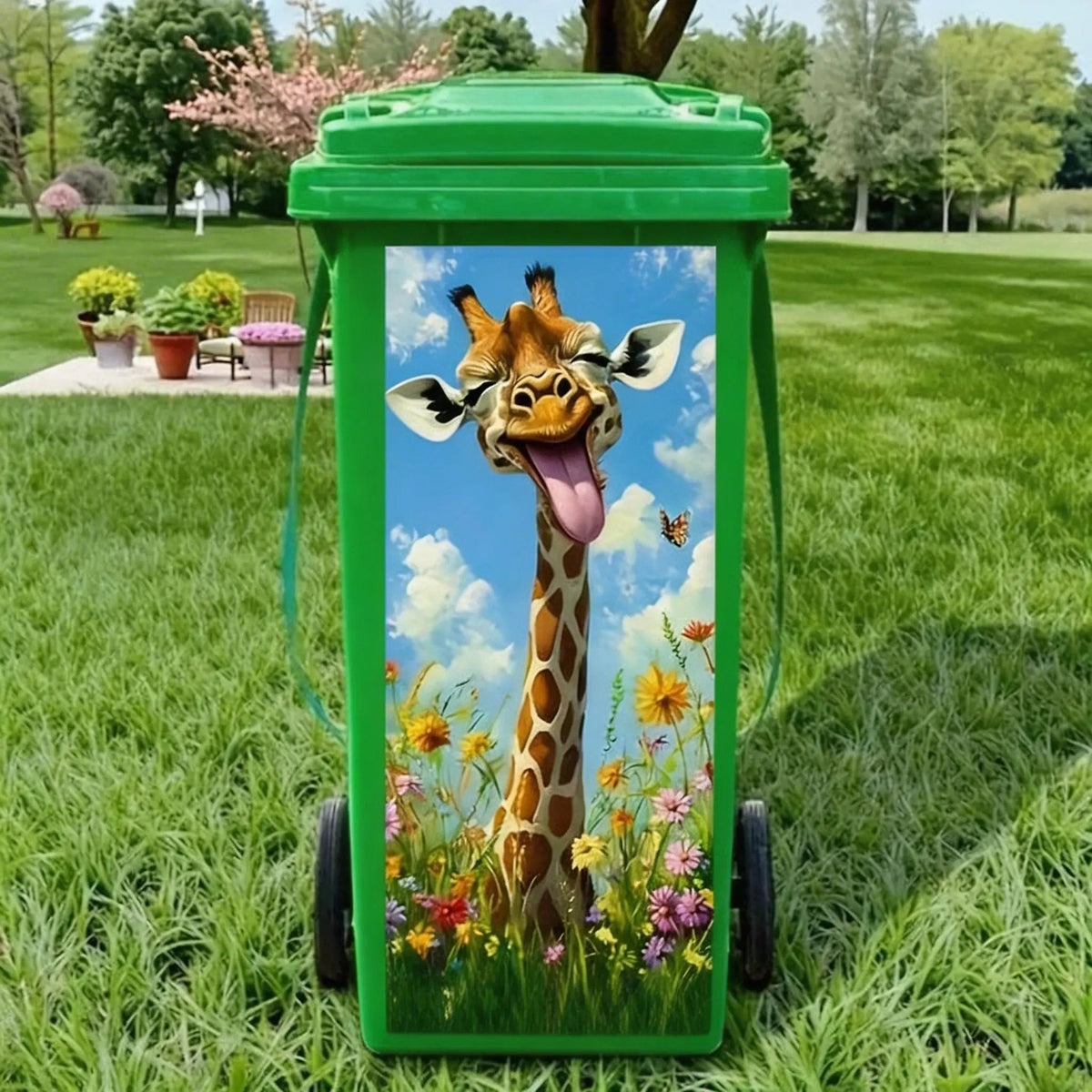 Creative Colourful Cartoon Trash Can Sticker, DIY Funny Bin Decal for Home Bathroom Kitchen&Brighten Your Community