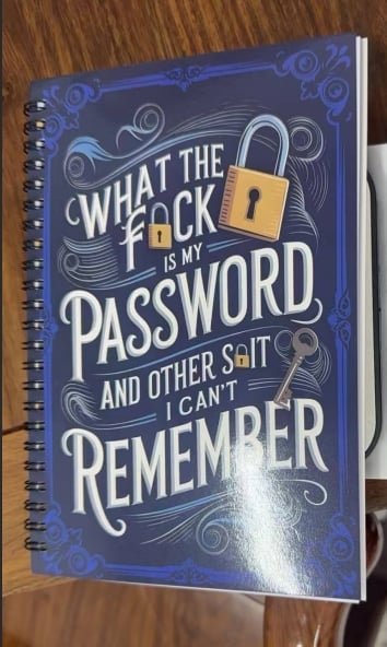Almost Funny Password Notebook - Spiral Bound with Lock Icons & Funny Security Phrases