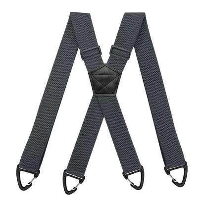 Heavy-Duty Men s Suspenders with Hook Clips Adjustable X/Y-Back Work Suspenders