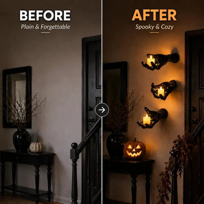 Gothic Hand Wall Candle Holders Halloween Decor