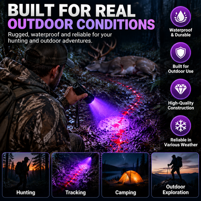 Blood Tracking Flashlight Rechargeable Hunting Light For Outdoor Tracking