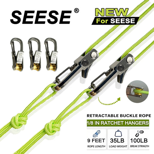 Retractable Buckle Rope - 2026 Outdoor Tool-Neon Visible Outdoor Cord for Camping, Hammock, Laundry, Cargo Transport