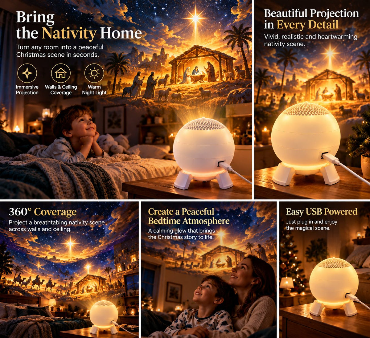 Nativity Christmas 5D Projection Light
