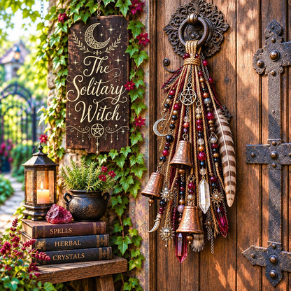 Witchy Door Charm | Bells, Crystals & Celestial Hanging Decor