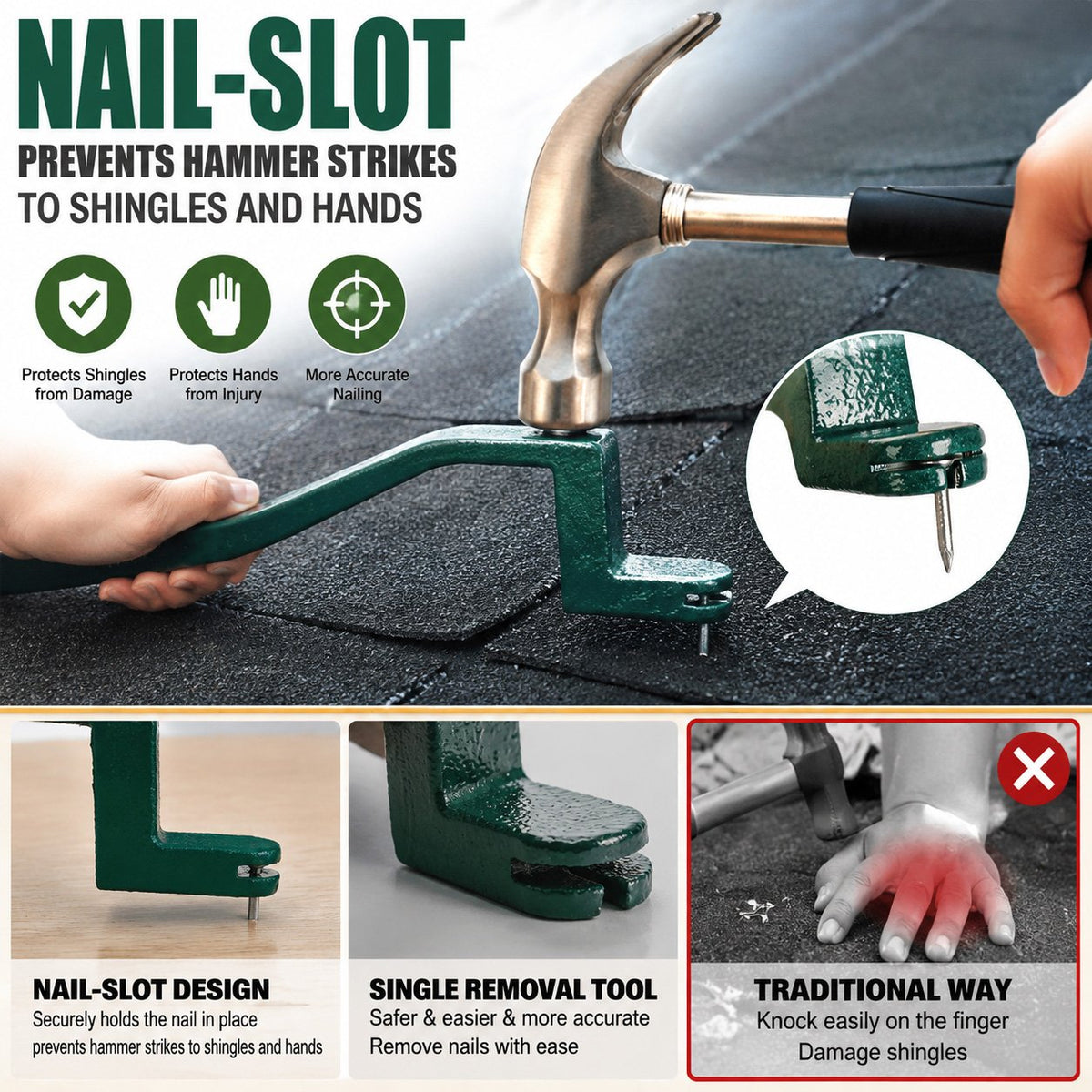 2-in-1 Roofing Repair Tool Roofing Snake Shingle Remover Tool