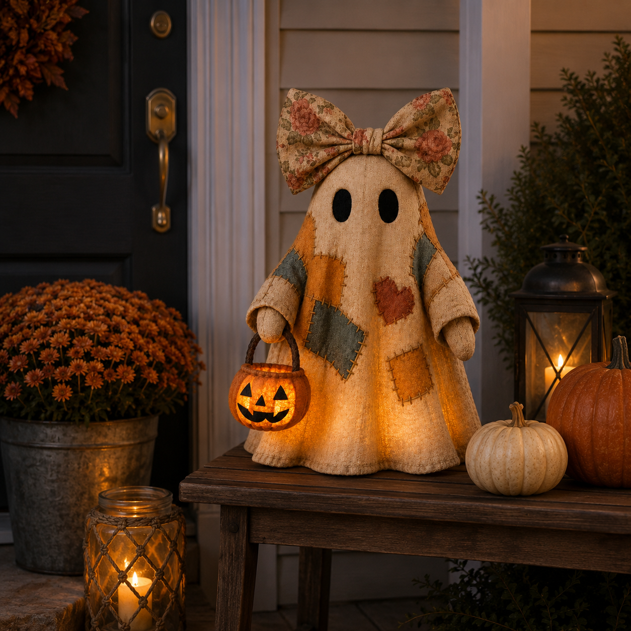 LED Pumpkin Ghost Lantern