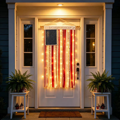 Lighted American Flag Banner
