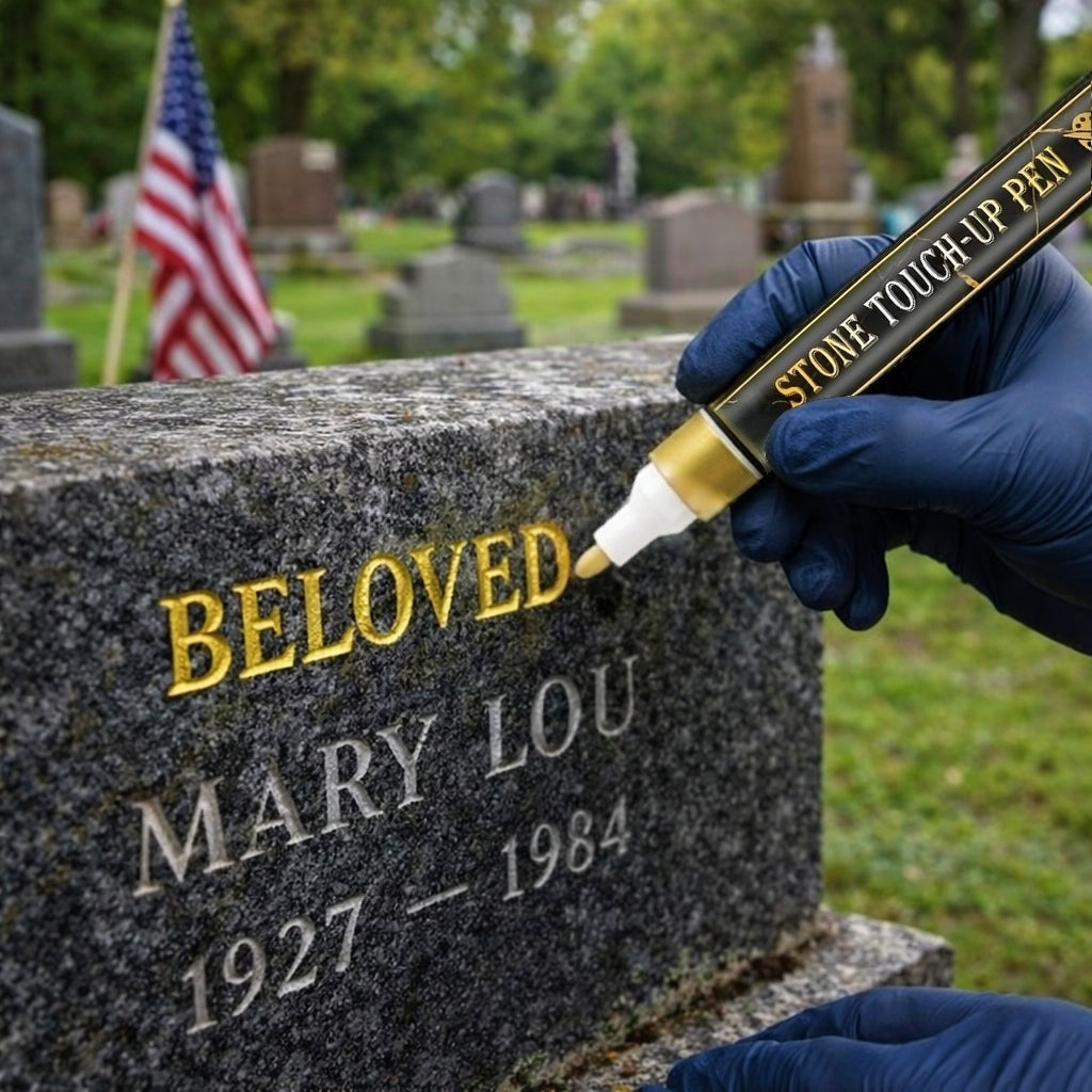 Golden Tombstone Marker Pen for Restoring Faded Grave Inscriptions 2 PCS