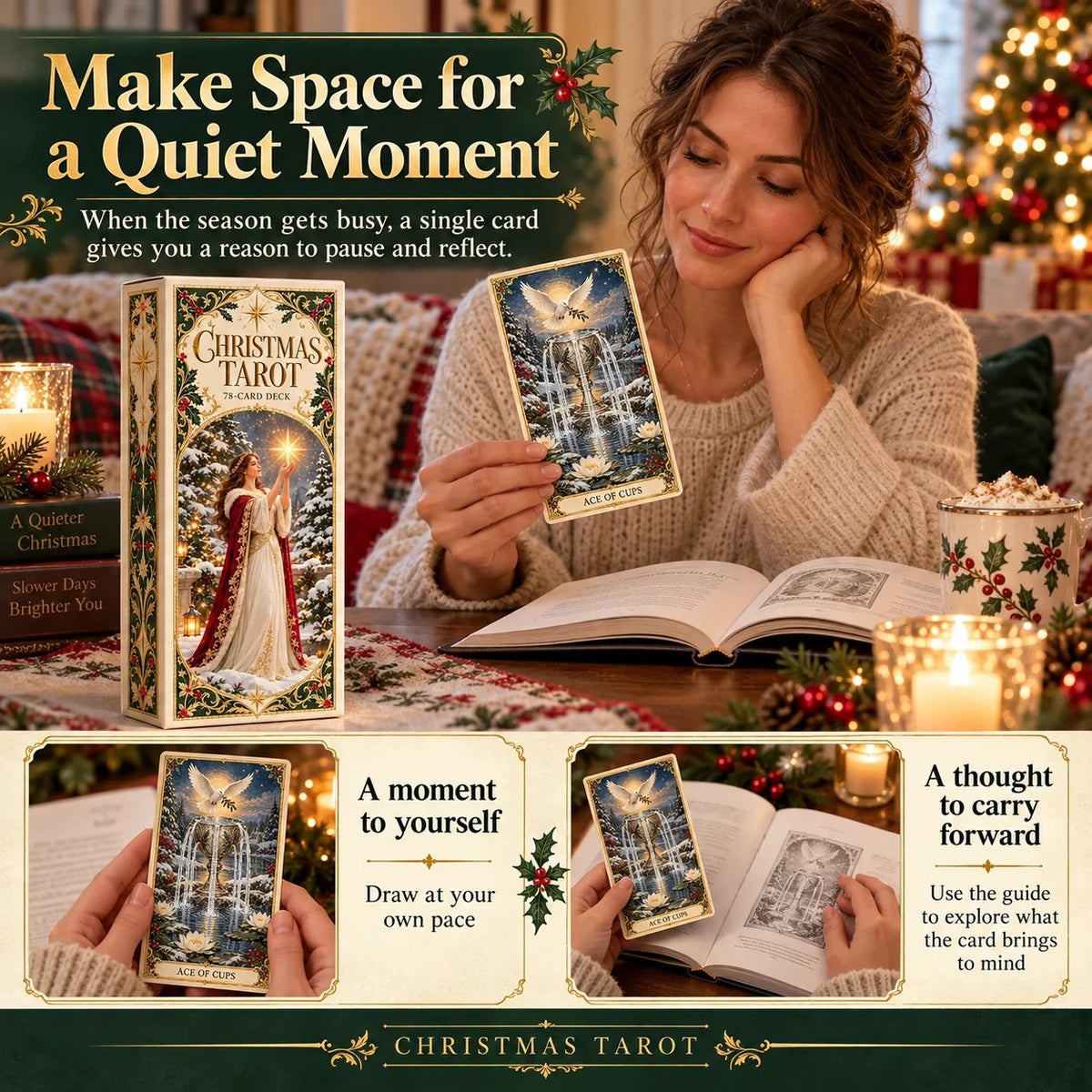 Yuletide Tarot Deck | 78 Festive Cards & A Guided 12-Day Holiday Ritual