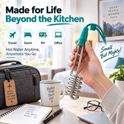 Portable Immersion Water Heater Compact Plug-In Design for Small Spaces