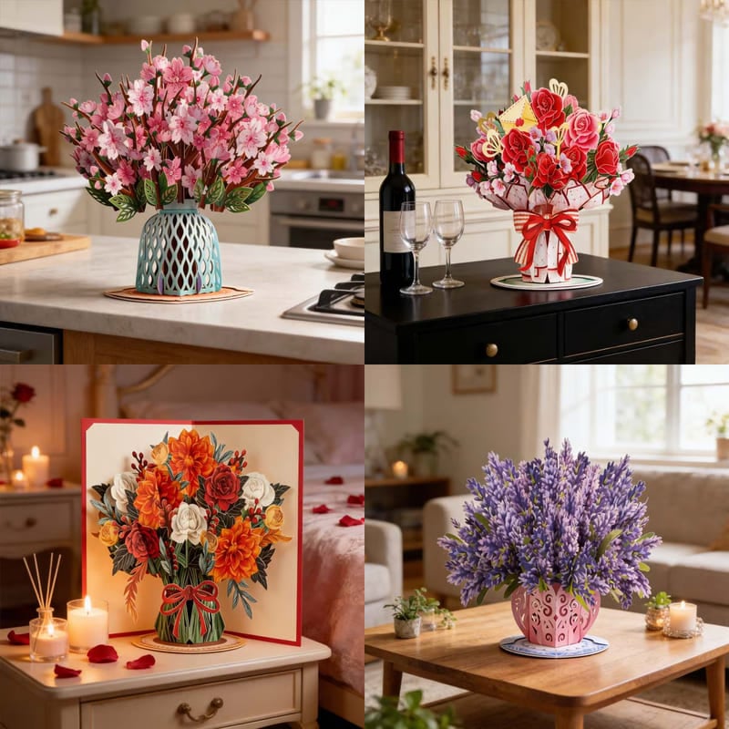 Forever-Blooming 3D Flower Pop-Up Card