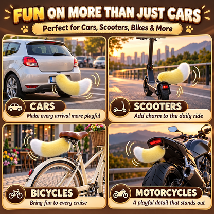 Remote Control Moving Car Tail USB Rechargeable Fluffy Vehicle Decoration