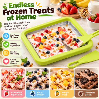 DIY Ice Cream & Frozen Yogurt Maker Pre-Freeze Stainless Steel Tray with Scrapers