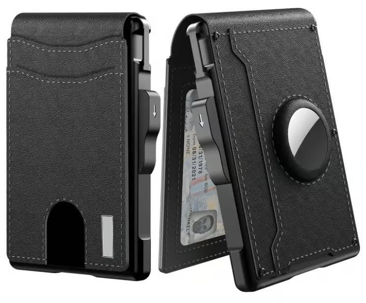 Men's Business Style Pu Leather Card Slots for Airtag, Rfid Blocking Wallet for Daily & Back To School (not Airtag)