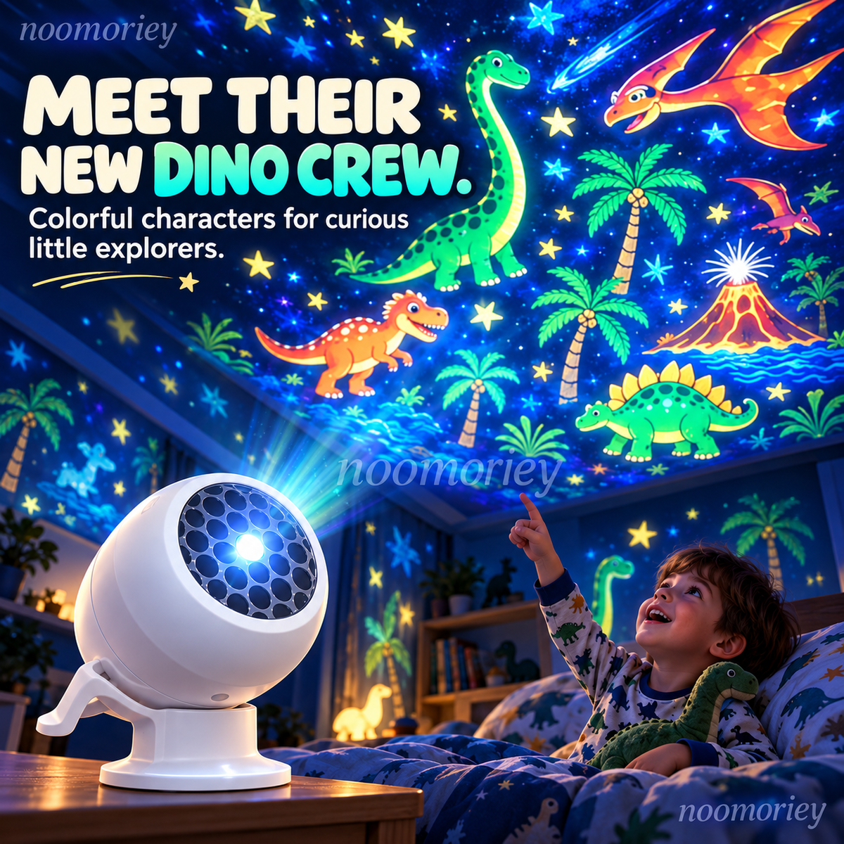 Magical Dinosaur & Ocean Star Projector Turn Bedtime Into an Underwater Adventure!