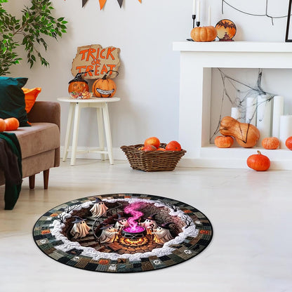 Haunted Stairway Halloween Rug