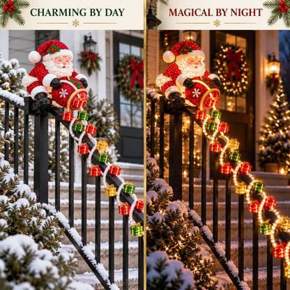 ⚡Santa’s Glowing Cascade: Transform Your Railing Into Christmas Magic🎅✨