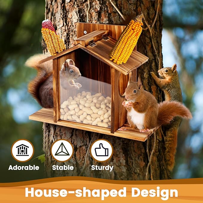 Wooden Squirrel Feeder