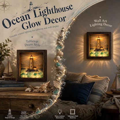 Lighthouse Shadow Box Light