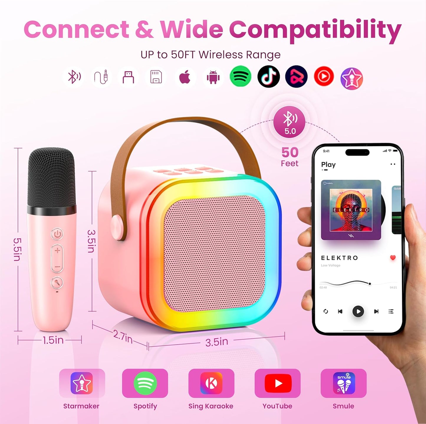 Bluetooth Karaoke Microphone Speaker