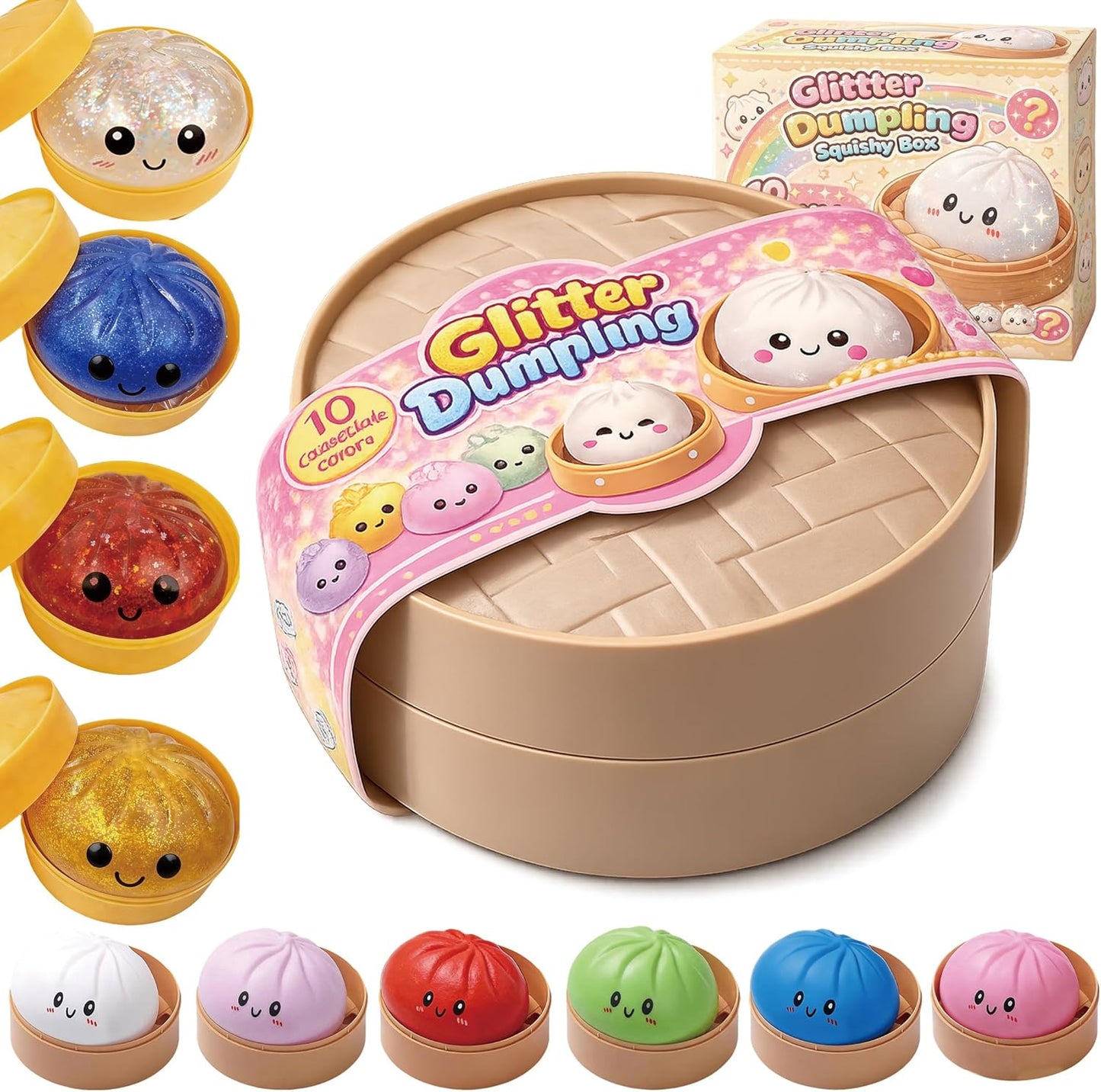 Glitter Dumpling Squishy Set